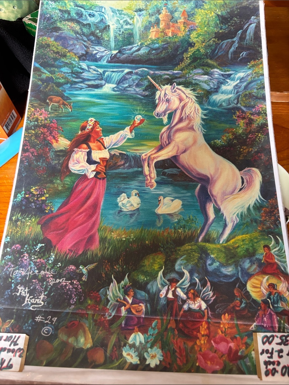 Magical Unicorn Maiden Art Print — Pink & Green